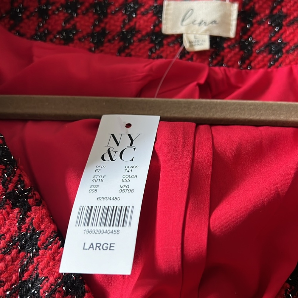 Red knee length lined dress - Picture 3 of 3